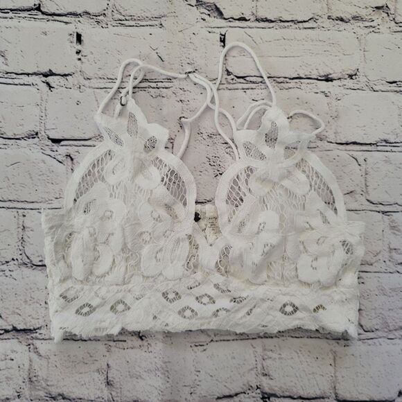 Free People Other - Free People Adella Crochet White Lace Bralette Size X-Small XS